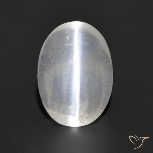 1.13ct Натуральный Очень светло-серый Силлиманит Кошачий Глаз, Овал, Прозрачный