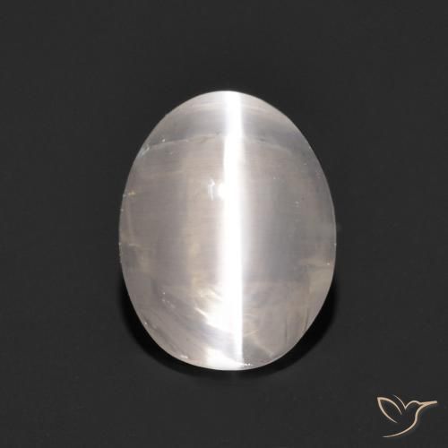 1.18ct Натуральный Очень светло-серый Силлиманит Кошачий Глаз, Овал, Прозрачный