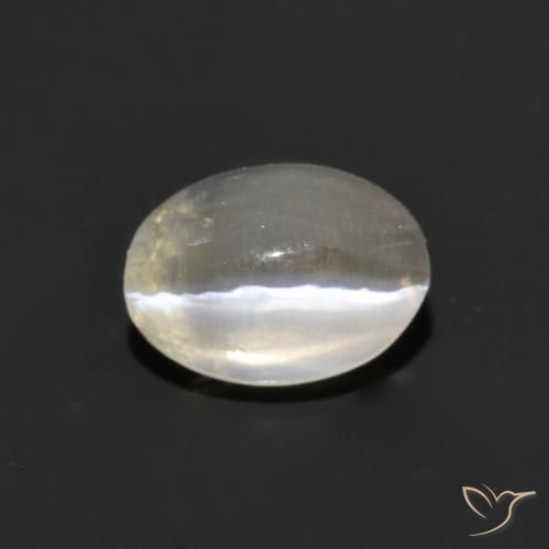 1.14ct Натуральный Теплый белый Силлиманит Кошачий Глаз, Овал, Прозрачный