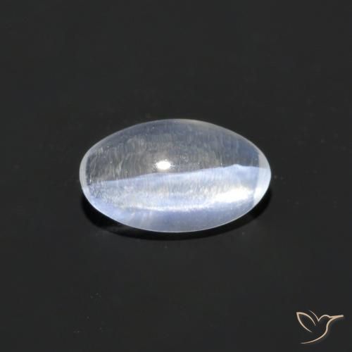 0.70ct Натуральный Ясно Белый Силлиманит Кошачий Глаз, Овал, Прозрачный