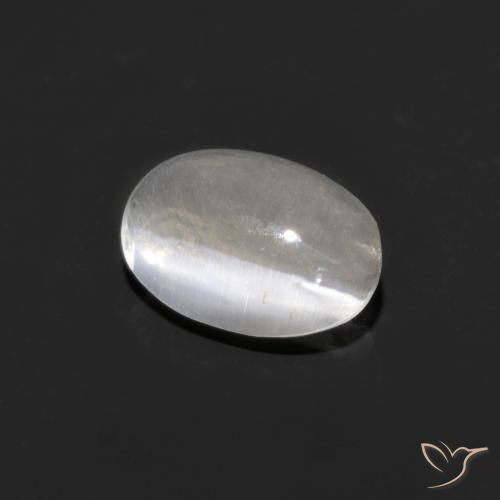0.92ct Натуральный Белый Силлиманит Кошачий Глаз, Овал, Прозрачный