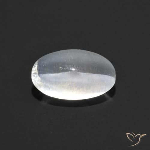 1.10ct Натуральный Белый Силлиманит Кошачий Глаз, Овал, Прозрачный