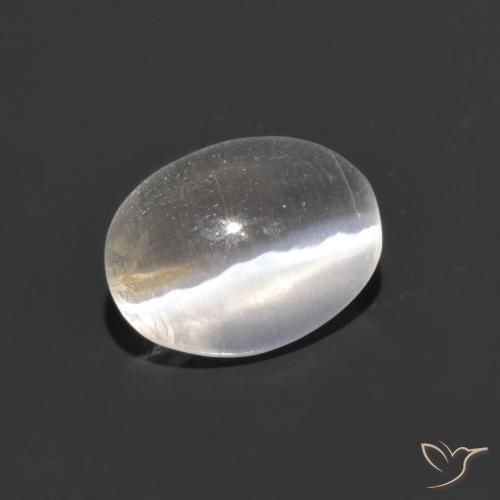 0.78ct Натуральный Теплый белый Силлиманит Кошачий Глаз, Овал, Прозрачный