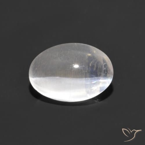 1.10ct Натуральный Белый Силлиманит Кошачий Глаз, Овал, Прозрачный