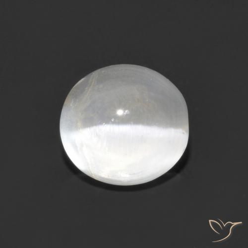 1.48ct Натуральный Ясно Белый Силлиманит Кошачий Глаз, Овал, Прозрачный