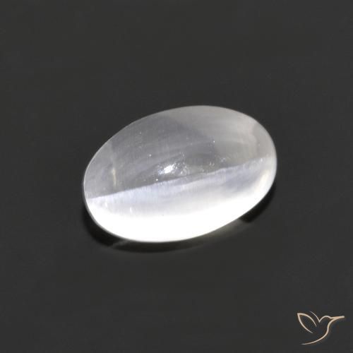 1.18ct Натуральный Очень светло-серый Силлиманит Кошачий Глаз, Овал, Прозрачный