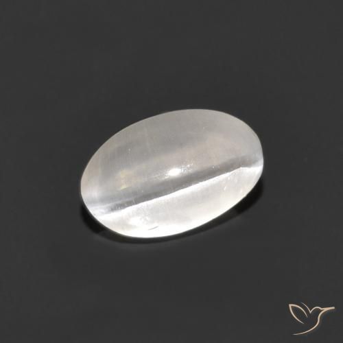 0.84ct Натуральный Очень светло-серый Силлиманит Кошачий Глаз, Овал, Прозрачный