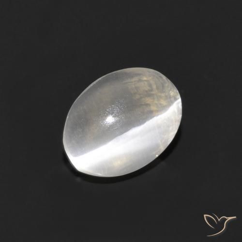 1.11ct Натуральный Очень светло-серый Силлиманит Кошачий Глаз, Овал, Прозрачный