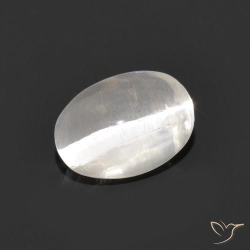 1.34ct Натуральный Очень светло-серый Силлиманит Кошачий Глаз, Овал, Прозрачный