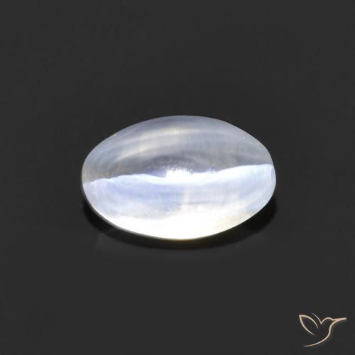 1.20ct Натуральный Очень светло-серый Силлиманит Кошачий Глаз, Овал, Прозрачный