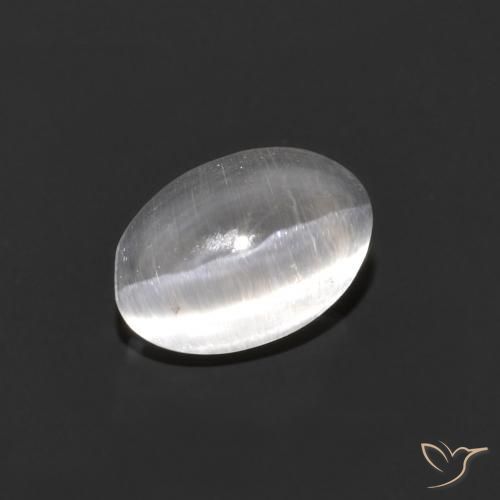 0.84ct Натуральный Очень светло-серый Силлиманит Кошачий Глаз, Овал, Прозрачный