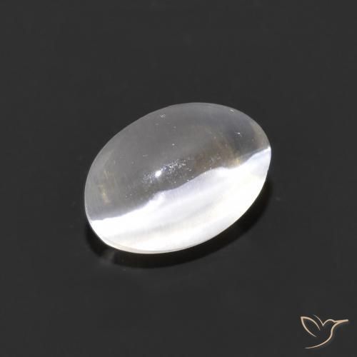 1.05ct Натуральный Очень светло-серый Силлиманит Кошачий Глаз, Овал, Прозрачный
