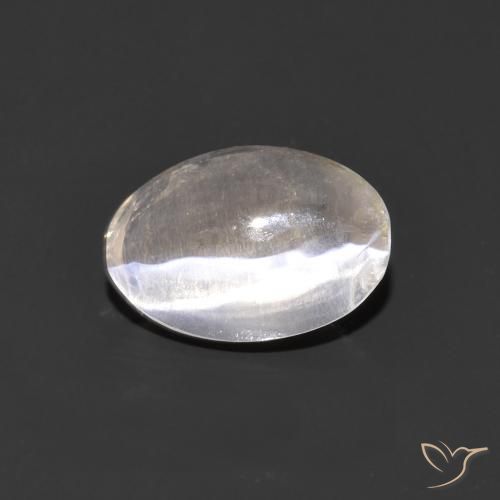 1.29ct Натуральный Очень светло-серый Силлиманит Кошачий Глаз, Овал, Прозрачный
