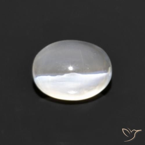1.30ct Натуральный Очень светло-серый Силлиманит Кошачий Глаз, Овал, Прозрачный