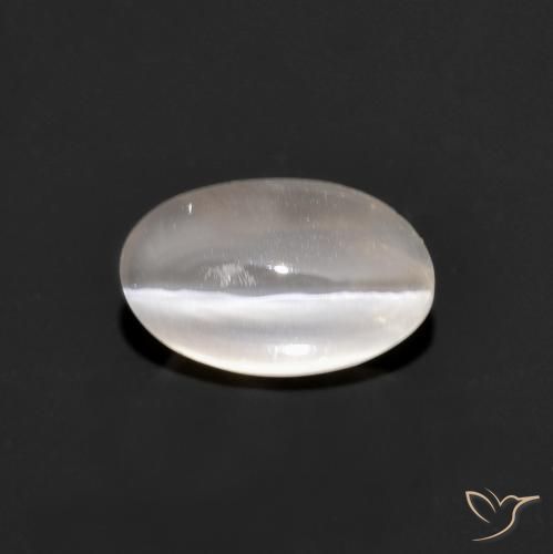 1.33ct Натуральный Очень светло-серый Силлиманит Кошачий Глаз, Овал, Прозрачный
