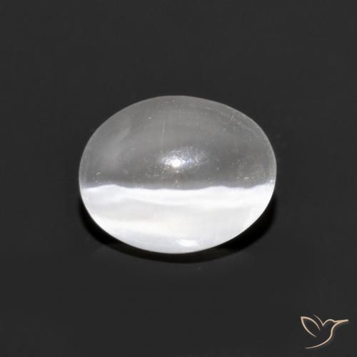 1.07ct Натуральный Очень светло-серый Силлиманит Кошачий Глаз, Овал, Прозрачный