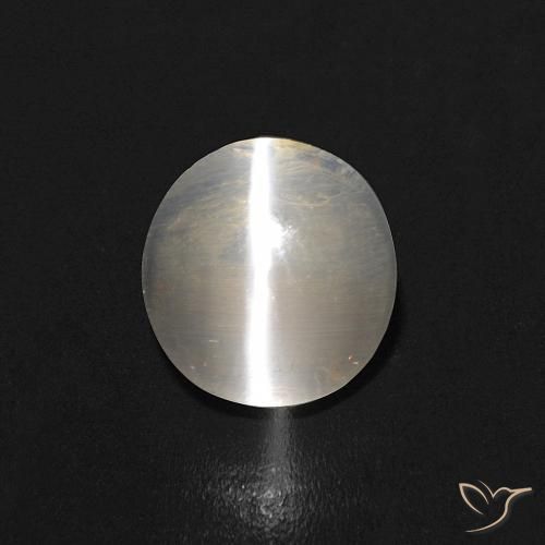 0.99ct Натуральный Теплый белый Силлиманит Кошачий Глаз, Овал, Прозрачный