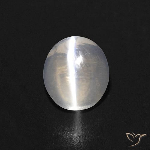 1.08ct Натуральный Теплый белый Силлиманит Кошачий Глаз, Овал, Прозрачный
