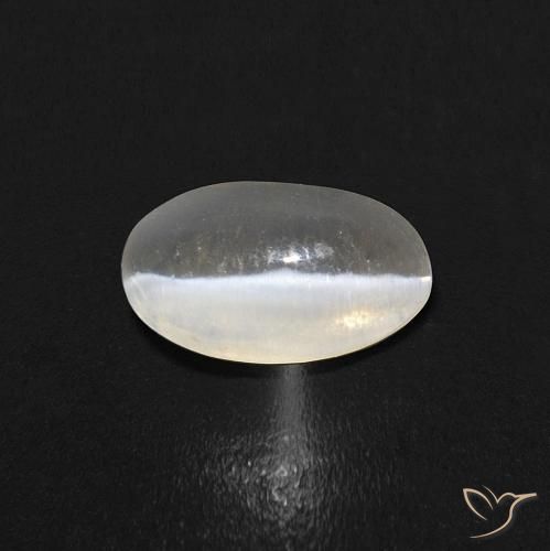 0.84ct Натуральный Теплый белый Силлиманит Кошачий Глаз, Овал, Прозрачный