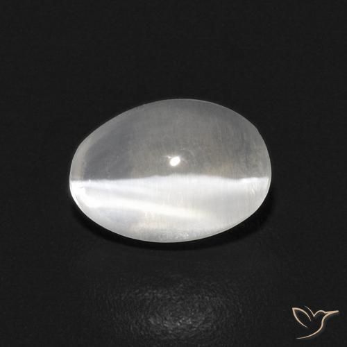 0.87ct Натуральный Теплый белый Силлиманит Кошачий Глаз, Овал, Прозрачный
