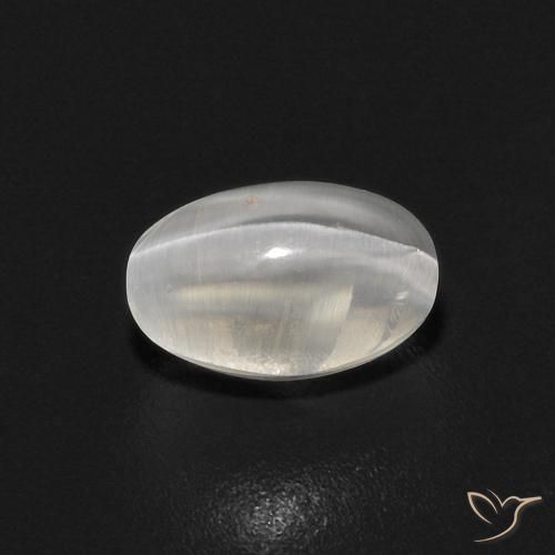 0.89ct Натуральный Теплый белый Силлиманит Кошачий Глаз, Овал, Прозрачный