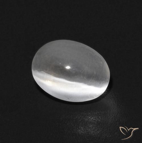0.84ct Натуральный Белый Силлиманит Кошачий Глаз, Овал, Прозрачный