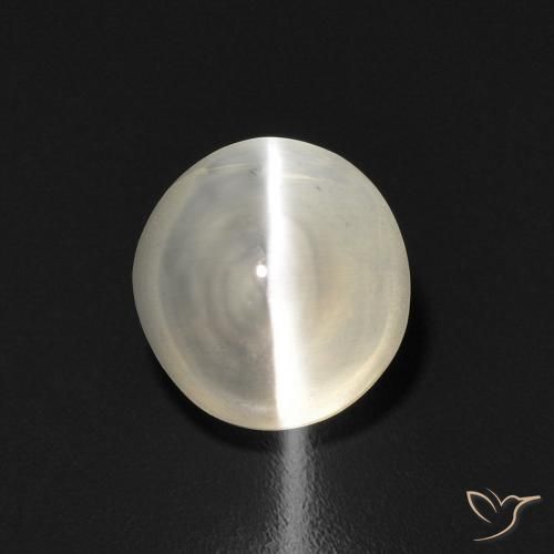 1.58ct Натуральный Теплый белый Силлиманит Кошачий Глаз, Овал, Прозрачный