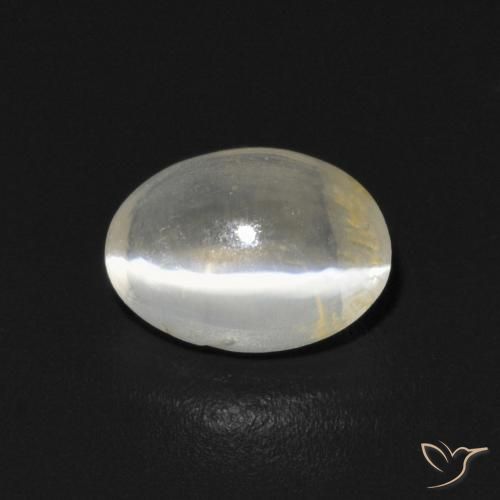 0.76ct Натуральный Теплый белый Силлиманит Кошачий Глаз, Овал, Прозрачный