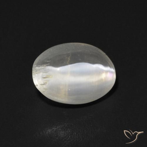 0.97ct Натуральный Теплый белый Силлиманит Кошачий Глаз, Овал, Прозрачный