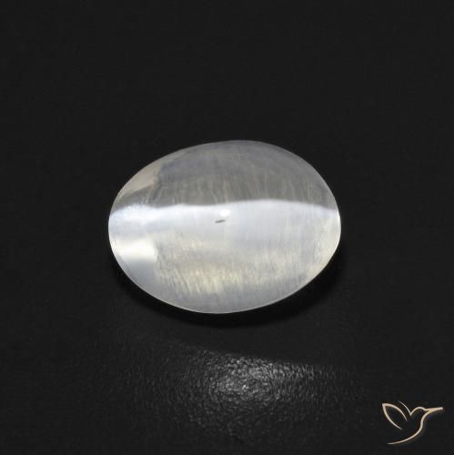 1.05ct Натуральный Очень светло-серый Силлиманит Кошачий Глаз, Овал, Прозрачный
