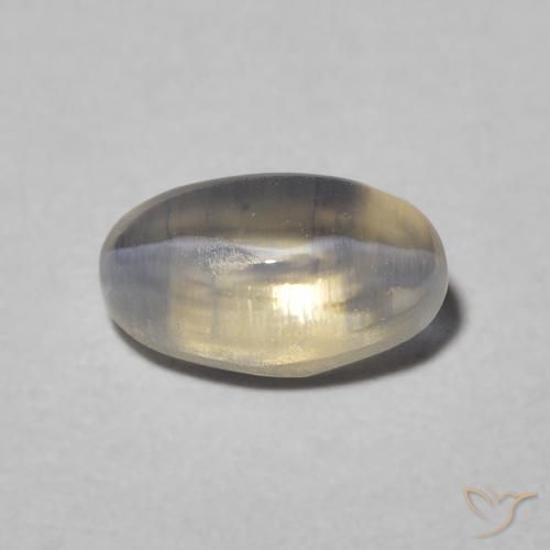 0.97ct Натуральный Warm Grey Силлиманит Кошачий Глаз, Овал, Полупрозрачный