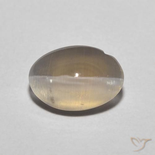 1.11ct Натуральный Нейтральный коричневый Силлиманит Кошачий Глаз, Овал, Полупрозрачный
