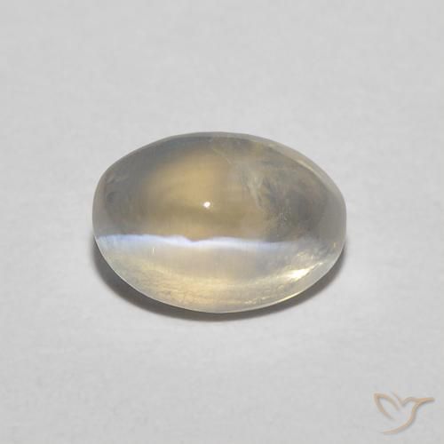 0.85ct Натуральный Очень светло-коричневый Силлиманит Кошачий Глаз, Овал, Полупрозрачный