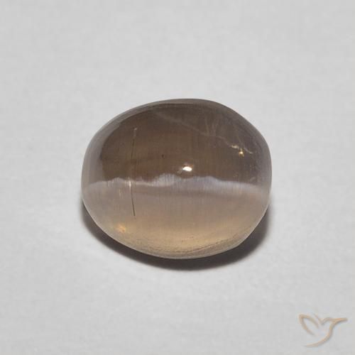 0.89ct Натуральный Коричневый Силлиманит Кошачий Глаз, Овал, Полупрозрачный