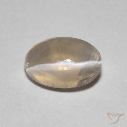 0.89ct Натуральный Светло-коричневая тортилья Силлиманит Кошачий глаз, Овал, Прозрачный