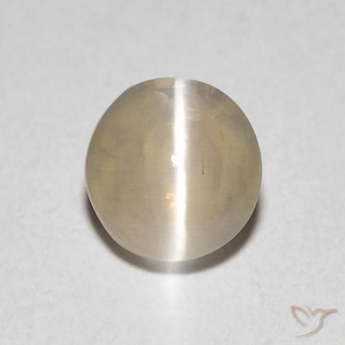 1.04ct Натуральный Очень светло-коричневый Силлиманит Кошачий Глаз, Овал, Прозрачный