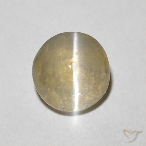 1.45ct Натуральный Светло-коричневая тортилья Силлиманит Кошачий Глаз, Овал, Прозрачный