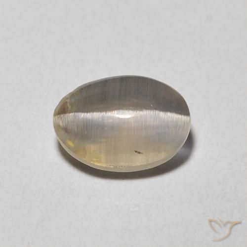 1.48ct Натуральный Очень светло-коричневый Силлиманит Кошачий Глаз, Овал, Прозрачный