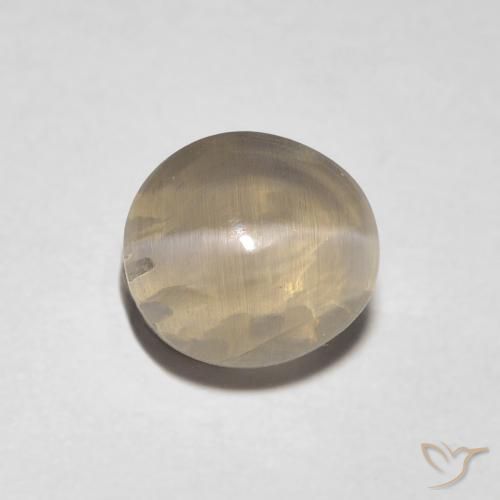 1.31ct Натуральный Очень светло-коричневый Силлиманит Кошачий глаз, Овал, Прозрачный