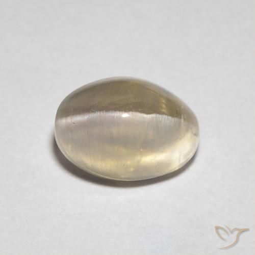 1.30ct Натуральный Светло-желтый коричневый Силлиманит Кошачий глаз, Овал, Прозрачный
