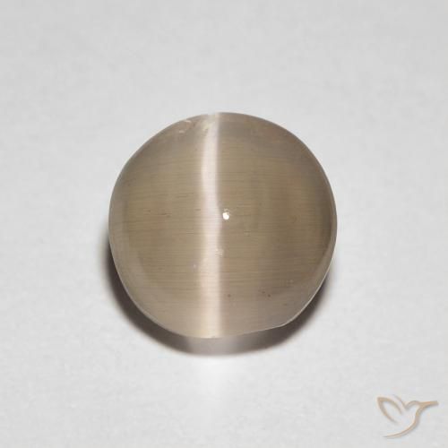 1.39ct Натуральный Теплый светло-коричневый Силлиманит Кошачий Глаз, Овал, Прозрачный
