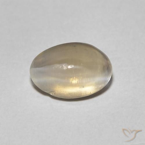 1.08ct Натуральный Светло-коричневая тортилья Силлиманит Кошачий Глаз, Овал, Прозрачный