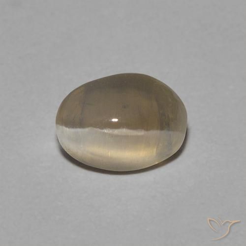 0.81ct Натуральный Светло-желтый коричневый Силлиманит Кошачий Глаз, Овал, Прозрачный