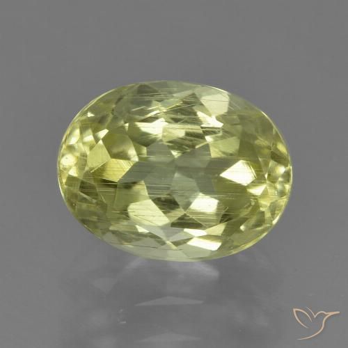 1.98ct Натуральный Зеленовато-желтый Силлиманит, Овал, Чистота VS