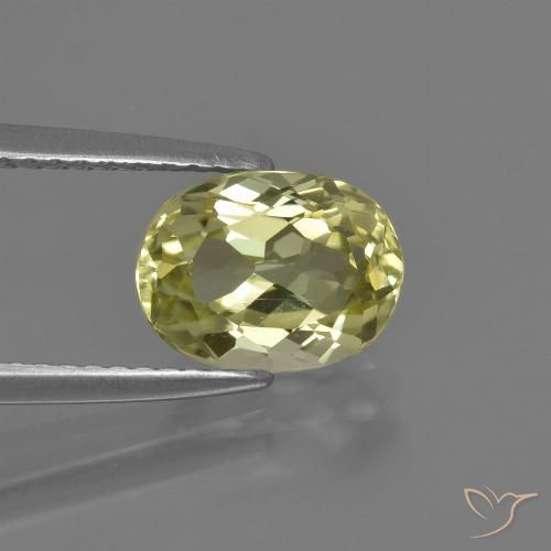 2.01ct Натуральный Зеленовато-желтый Силлиманит, Овал, VVS-VS