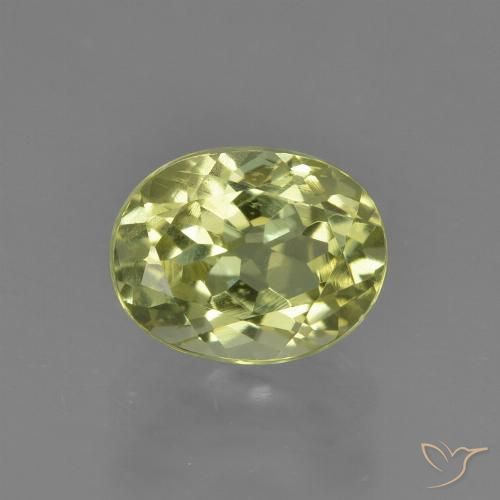 2.09ct Натуральный Желто-зеленый Силлиманит, Овал, VVS-VS