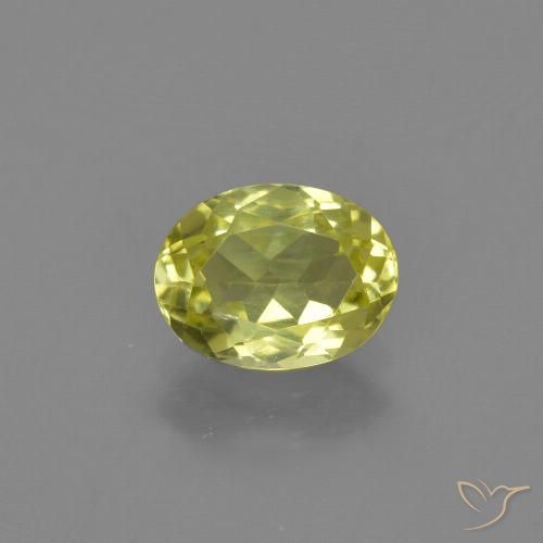 1.38ct Натуральный Лимонно-желтый Силлиманит, Овал, VS-SI