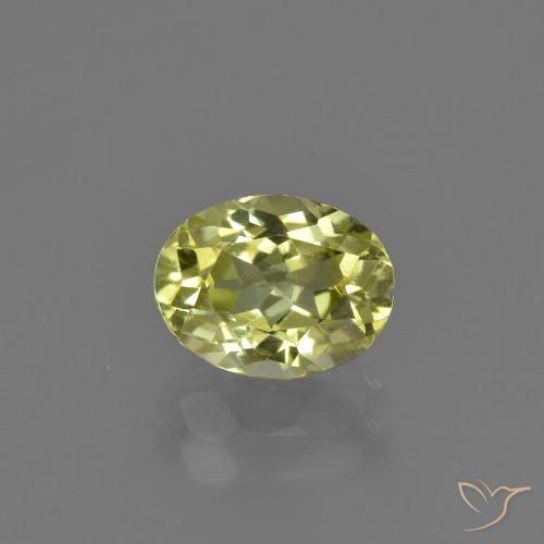 1.58ct Натуральный Зелено-желтый Силлиманит, Овал, Чистота VS