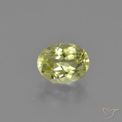 1.33ct Натуральный Зеленовато-желтый Силлиманит, Овал, VS-SI