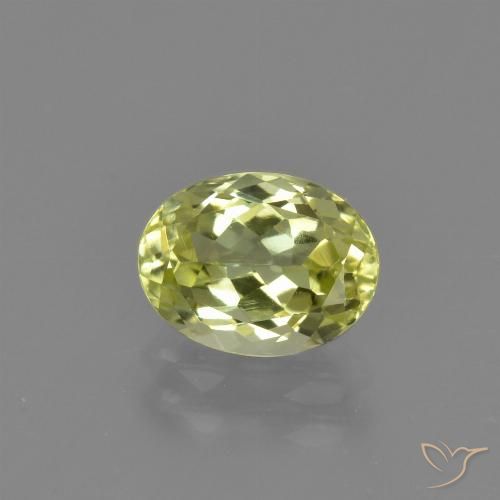 1.55ct Натуральный Желто-зеленый Силлиманит, Овал, Чистота VVS